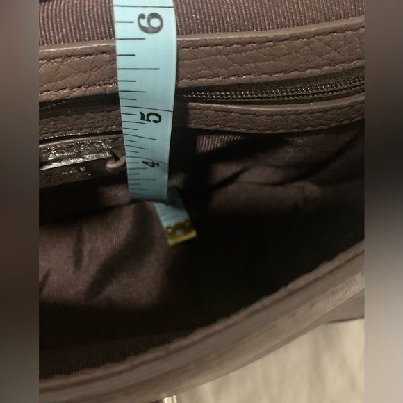 Vtg Designer Badgley Mischka Pebbled Leather Crossbody Chain Brown Handbag - Picture 15 of 16